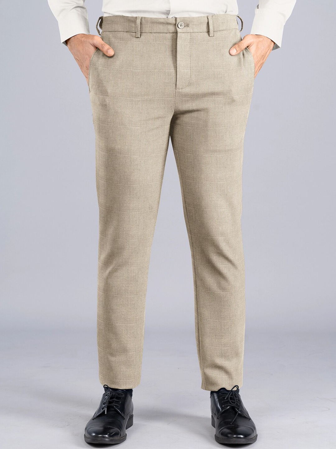 The Pant Project Men Mid-Rise Tailored Slim Fit Textured Wrinkle Free Formal Trousers, Khaki
The Pant Project Men Mid-Rise Tailored Slim Fit Textured Wrinkle Free Formal Trousers, Khaki