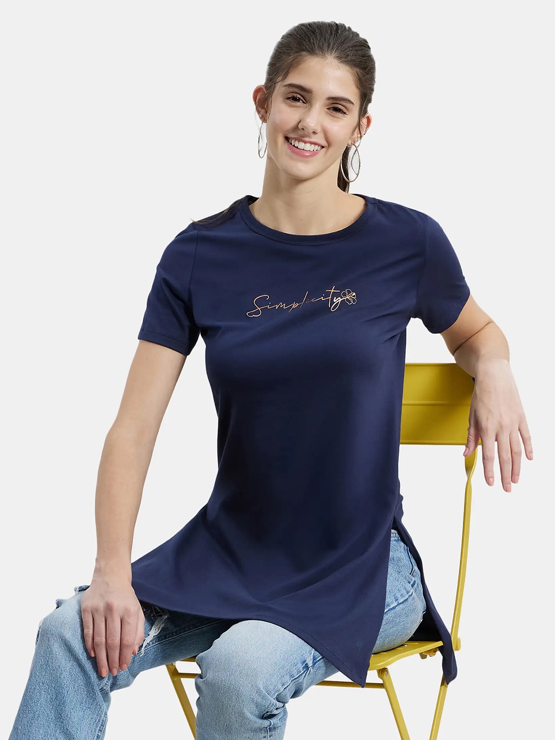 Jockey Super Combed Cotton Printed Relaxed Fit Long Tshirt With Side Slit-A142, Blue
Jockey Super Combed Cotton Printed Relaxed Fit Long Tshirt With Side Slit-A142, Blue