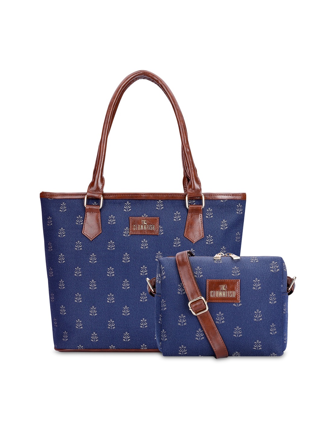 THE CLOWNFISH Adelina & Justina Floral Embroidered Leather Sling Bag & Handbag, Blue
THE CLOWNFISH Adelina & Justina Floral Embroidered Leather Sling Bag & Handbag, Blue