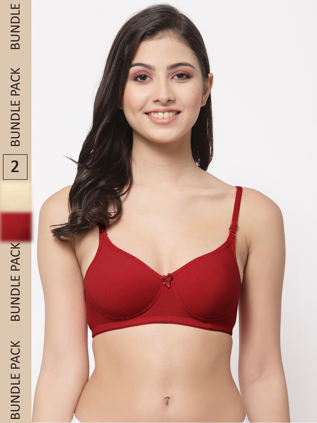 College Girl Pack Of 2 Full Coverage Lightly Padded Non-Wired Seamless Cotton T-Shirt Bra, Maroon
College Girl Pack Of 2 Full Coverage Lightly Padded Non-Wired Seamless Cotton T-Shirt Bra, Maroon