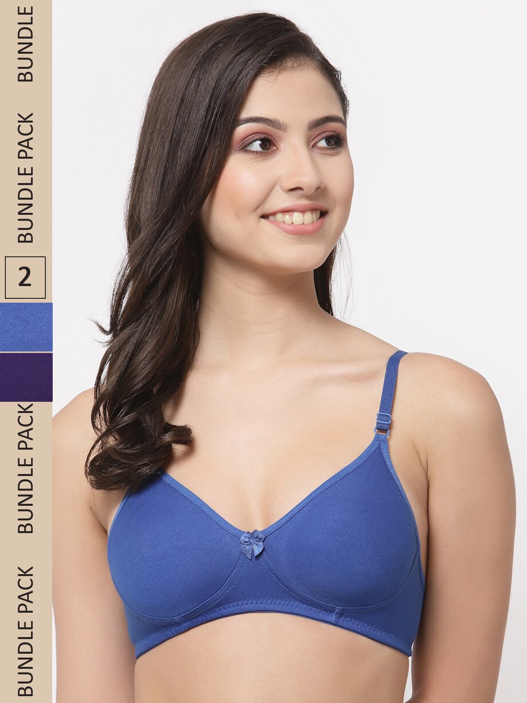 College Girl Pack Of 2 Full Coverage Lightly Padded Non-Wired Seamless Cotton T-Shirt Bra, Navy blue
College Girl Pack Of 2 Full Coverage Lightly Padded Non-Wired Seamless Cotton T-Shirt Bra, Navy blue