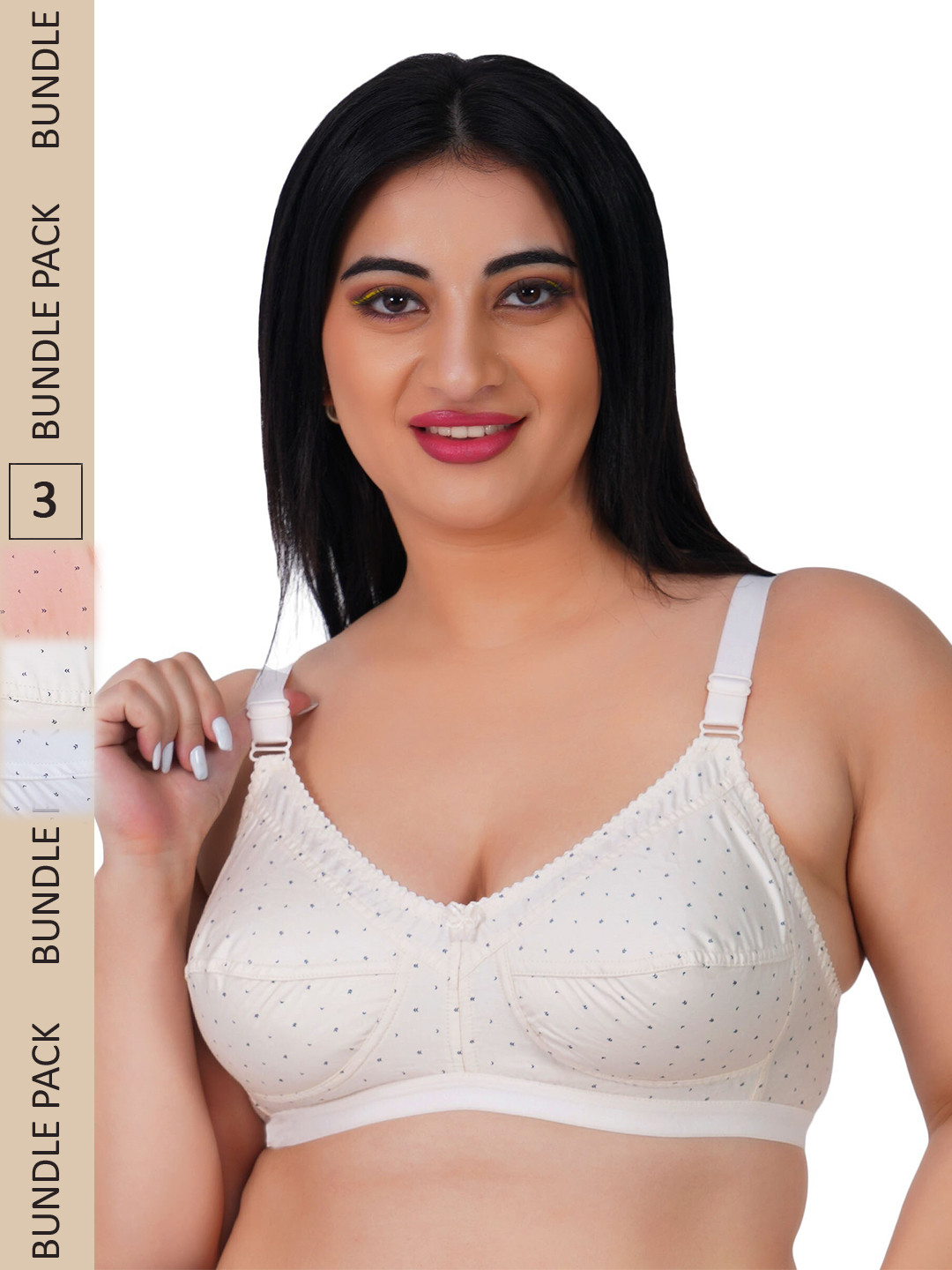 LADYLAND Pack Of 3 Assorted Polka Dot Printed Cotton All Day Comfort Full Coverage Bra
LADYLAND Pack Of 3 Assorted Polka Dot Printed Cotton All Day Comfort Full Coverage Bra