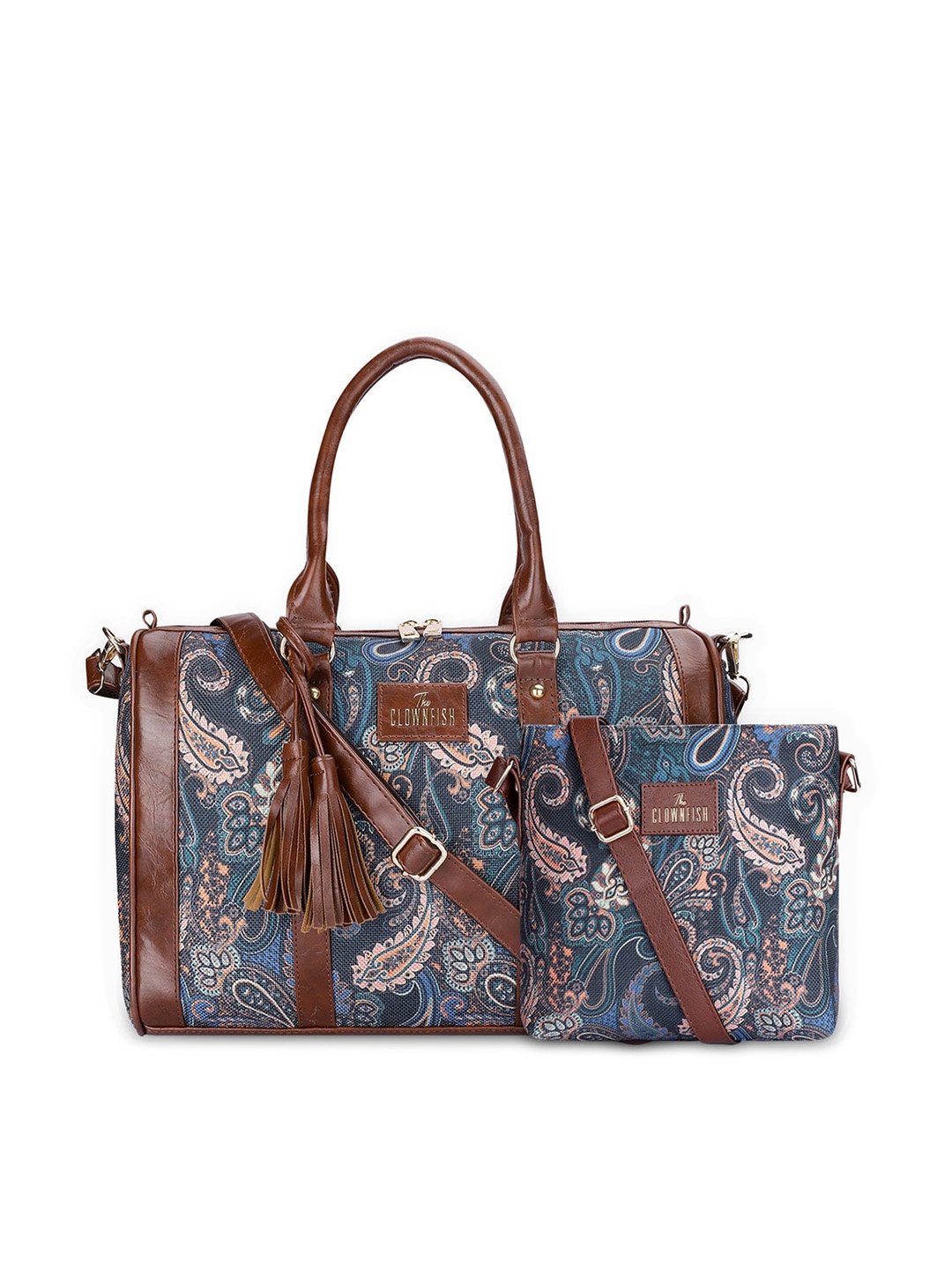 THE CLOWNFISH Lorna & Aahna Set of 2 Leather Water-Resistant Handheld and Sling Bags, Blue
THE CLOWNFISH Lorna & Aahna Set of 2 Leather Water-Resistant Handheld and Sling Bags, Blue