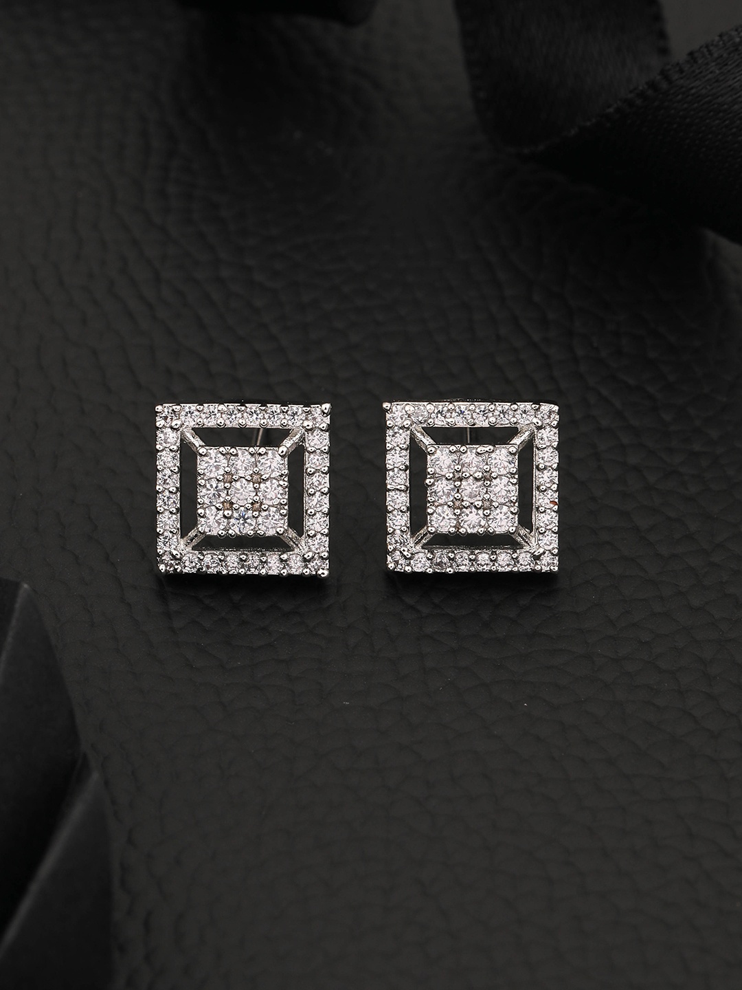 ROFARWORD Silver-Plated Stud Earrings, Gold