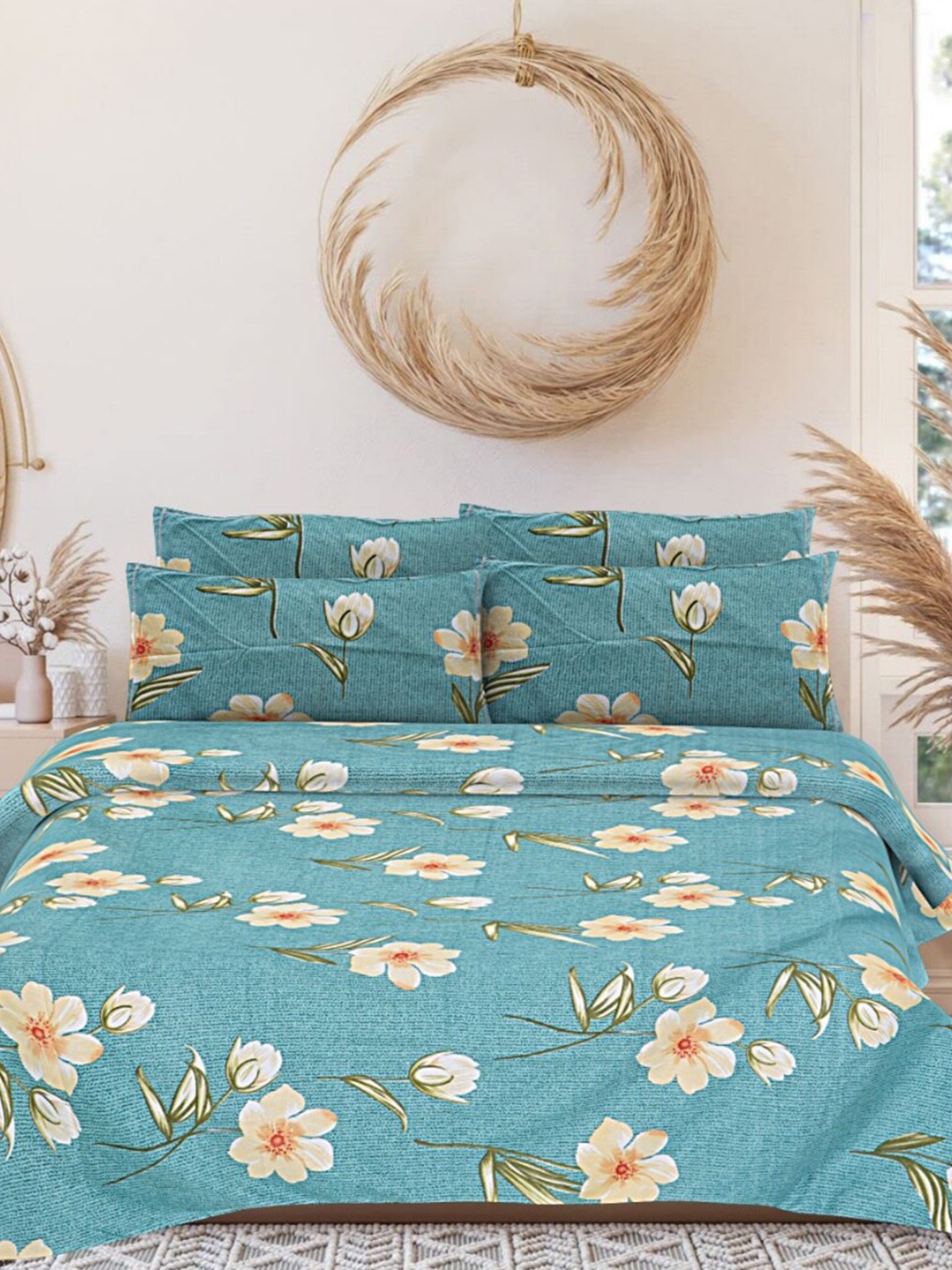 INDHOME LIFE Blue & Yellow Printed 160 TC Pure Cotton Queen Bedsheet & 2 Pillow Covers
INDHOME LIFE Blue & Yellow Printed 160 TC Pure Cotton Queen Bedsheet & 2 Pillow Covers