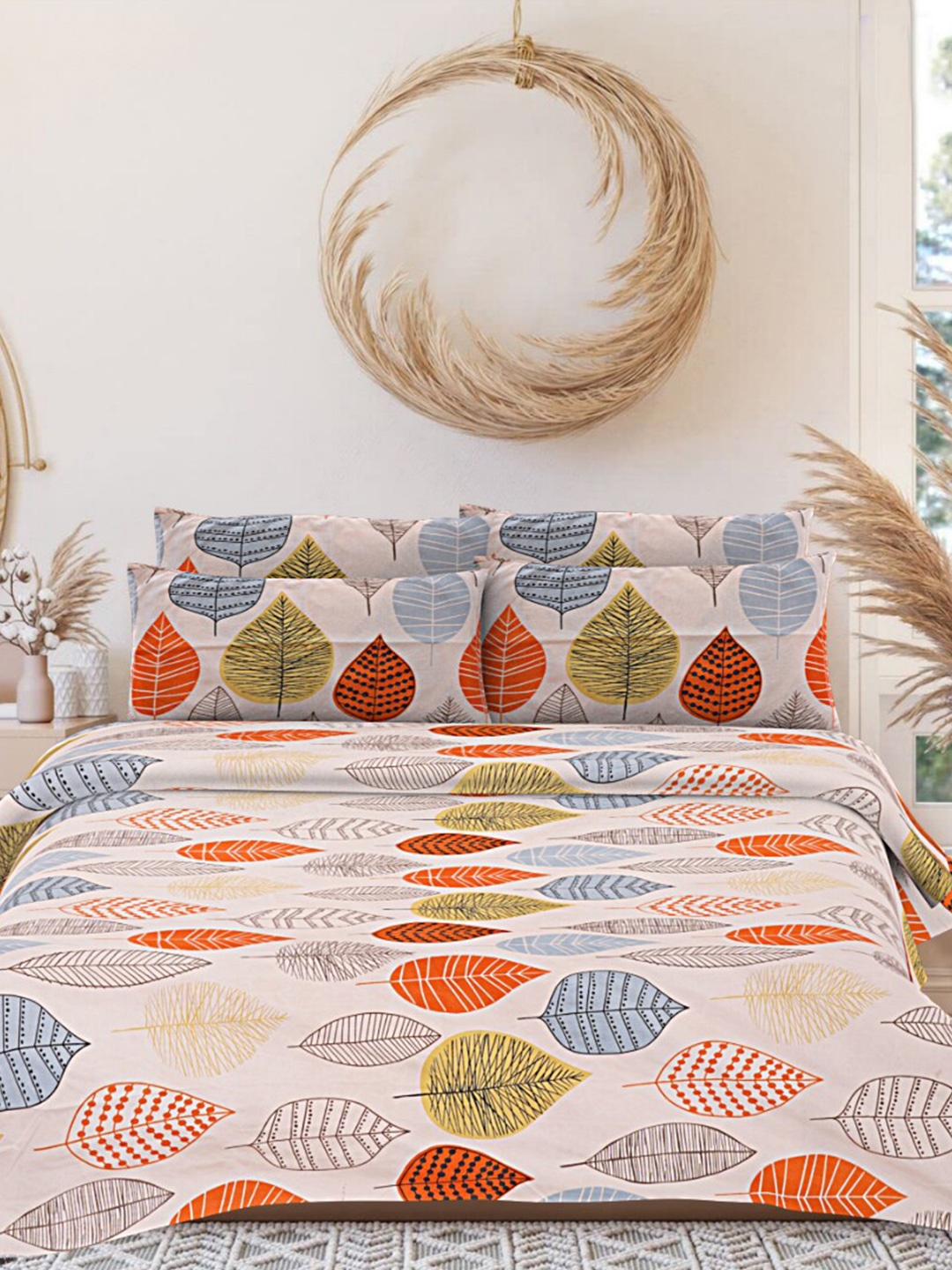 INDHOME LIFE Peach-Coloured Printed 160 TC Pure Cotton Queen Bedsheet & 2 Pillow Covers
INDHOME LIFE Peach-Coloured Printed 160 TC Pure Cotton Queen Bedsheet & 2 Pillow Covers