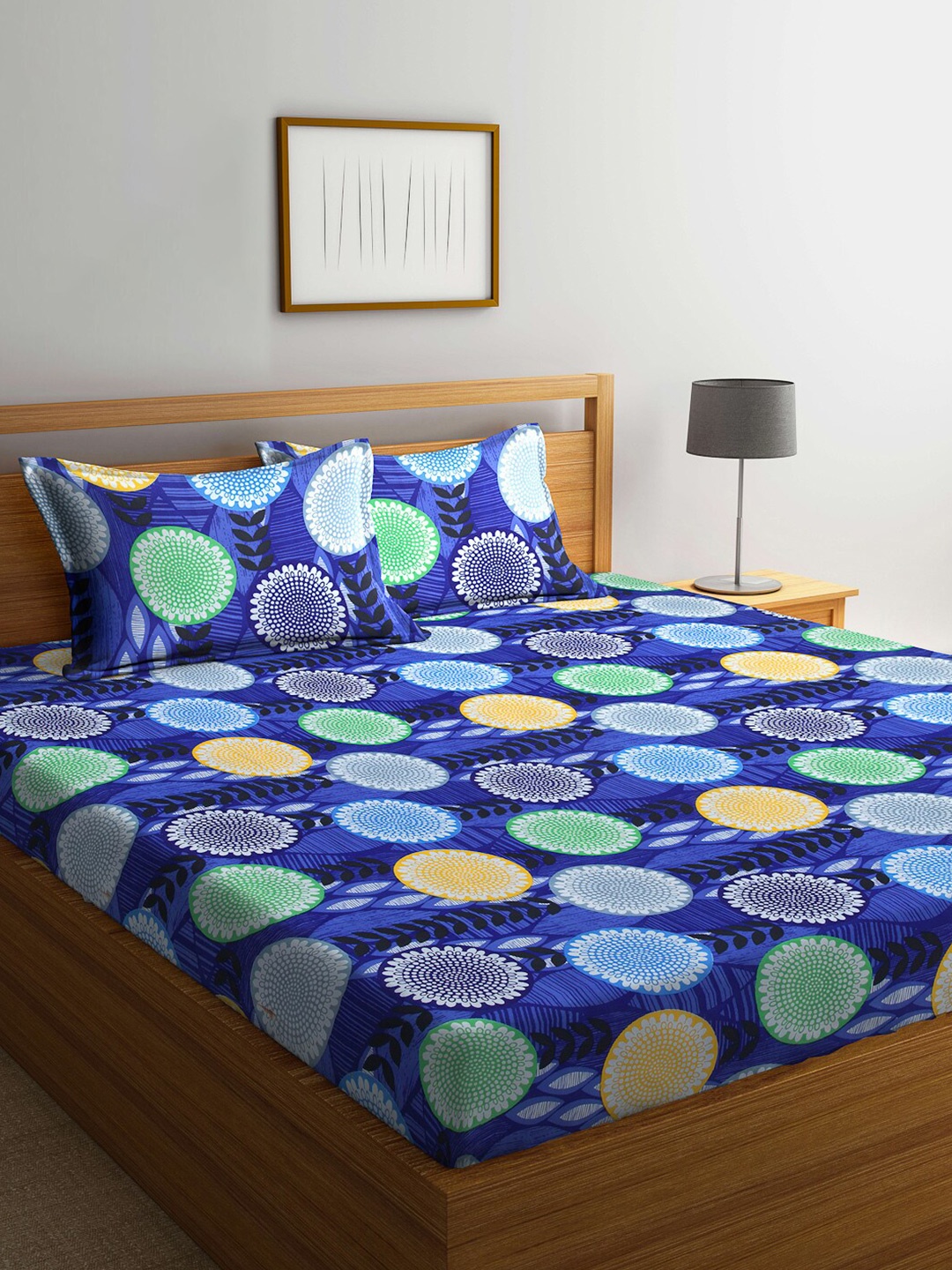 Arrabi Blue & Yellow Floral Printed 300 TC King Size Fitted Bedsheet with 2 Pillow Covers
Arrabi Blue & Yellow Floral Printed 300 TC King Size Fitted Bedsheet with 2 Pillow Covers