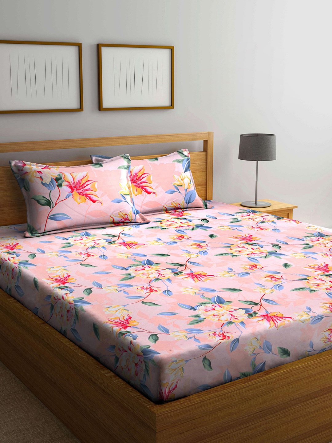 Arrabi Cotton Blend Super King Size Fitted Bedsheet with 2 Pillow Covers, Peach
Arrabi Cotton Blend Super King Size Fitted Bedsheet with 2 Pillow Covers, Peach