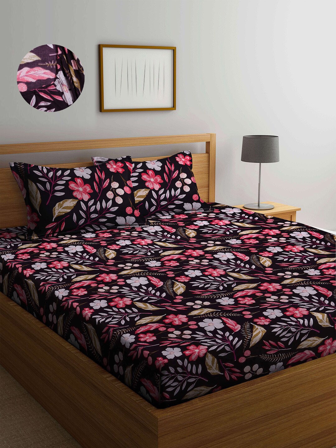 Arrabi Maroon & White Floral Printed 300 TC King Size Fitted Bedsheet with 2 Pillow Covers
Arrabi Maroon & White Floral Printed 300 TC King Size Fitted Bedsheet with 2 Pillow Covers