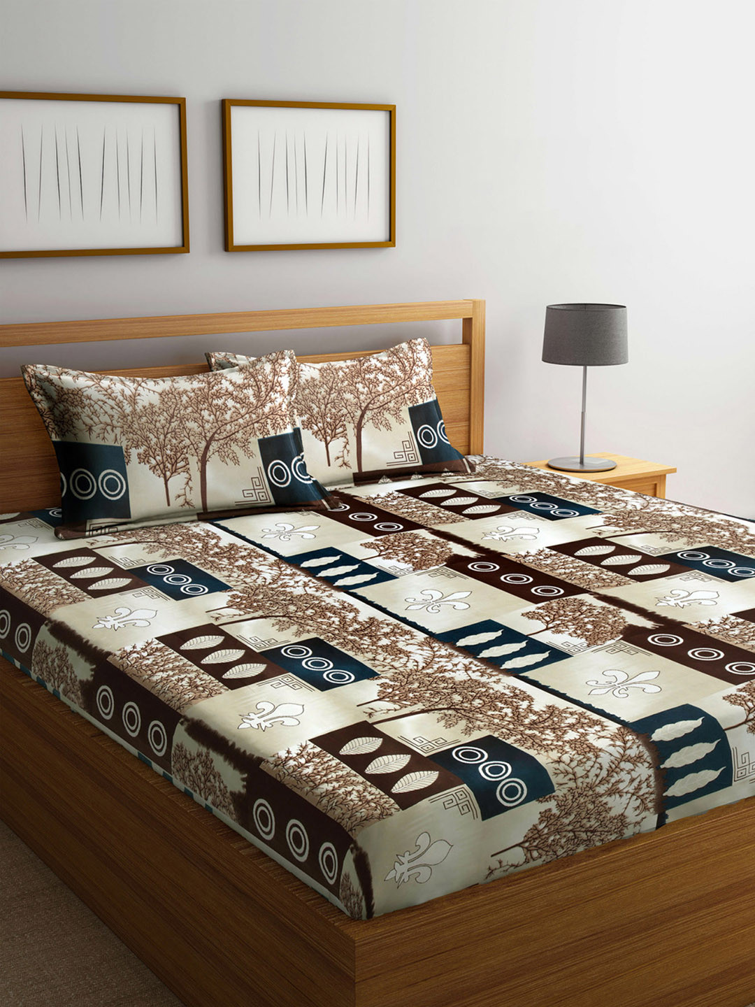 Arrabi Brown & White Floral 300 TC King Size Fitted Bedsheet with 2 Pillow Covers
Arrabi Brown & White Floral 300 TC King Size Fitted Bedsheet with 2 Pillow Covers