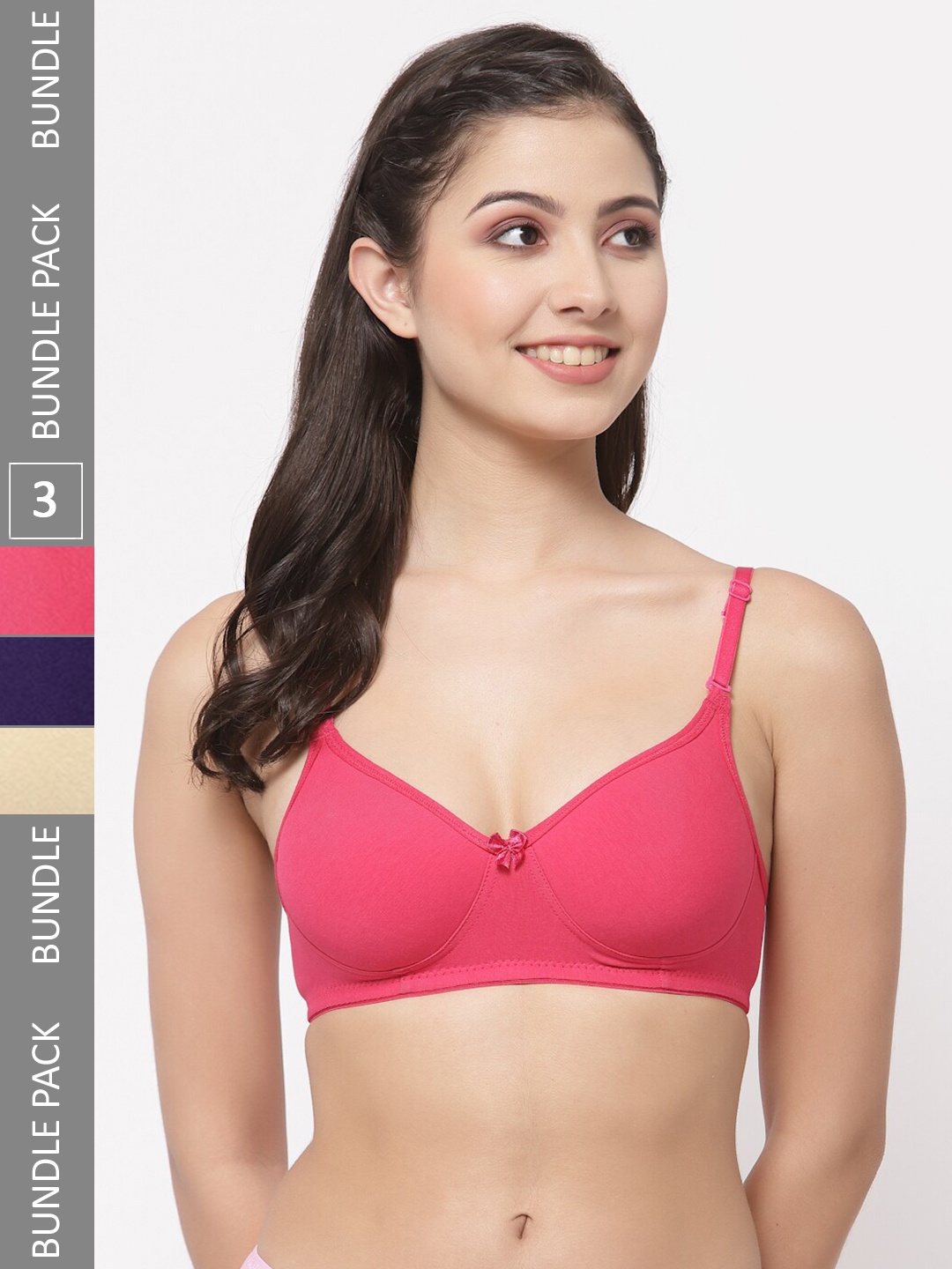 College Girl Pack Of 3 Lightly Padded Seamless All Day Comfort Cotton T-shirt Bra, Pink
College Girl Pack Of 3 Lightly Padded Seamless All Day Comfort Cotton T-shirt Bra, Pink