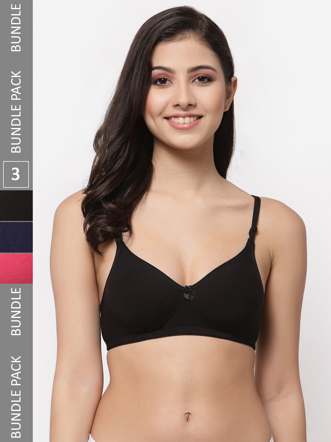 College Girl Pack Of 3 Lightly Padded Seamless All Day Comfort Cotton T-shirt Bra, Navy blue
College Girl Pack Of 3 Lightly Padded Seamless All Day Comfort Cotton T-shirt Bra, Navy blue