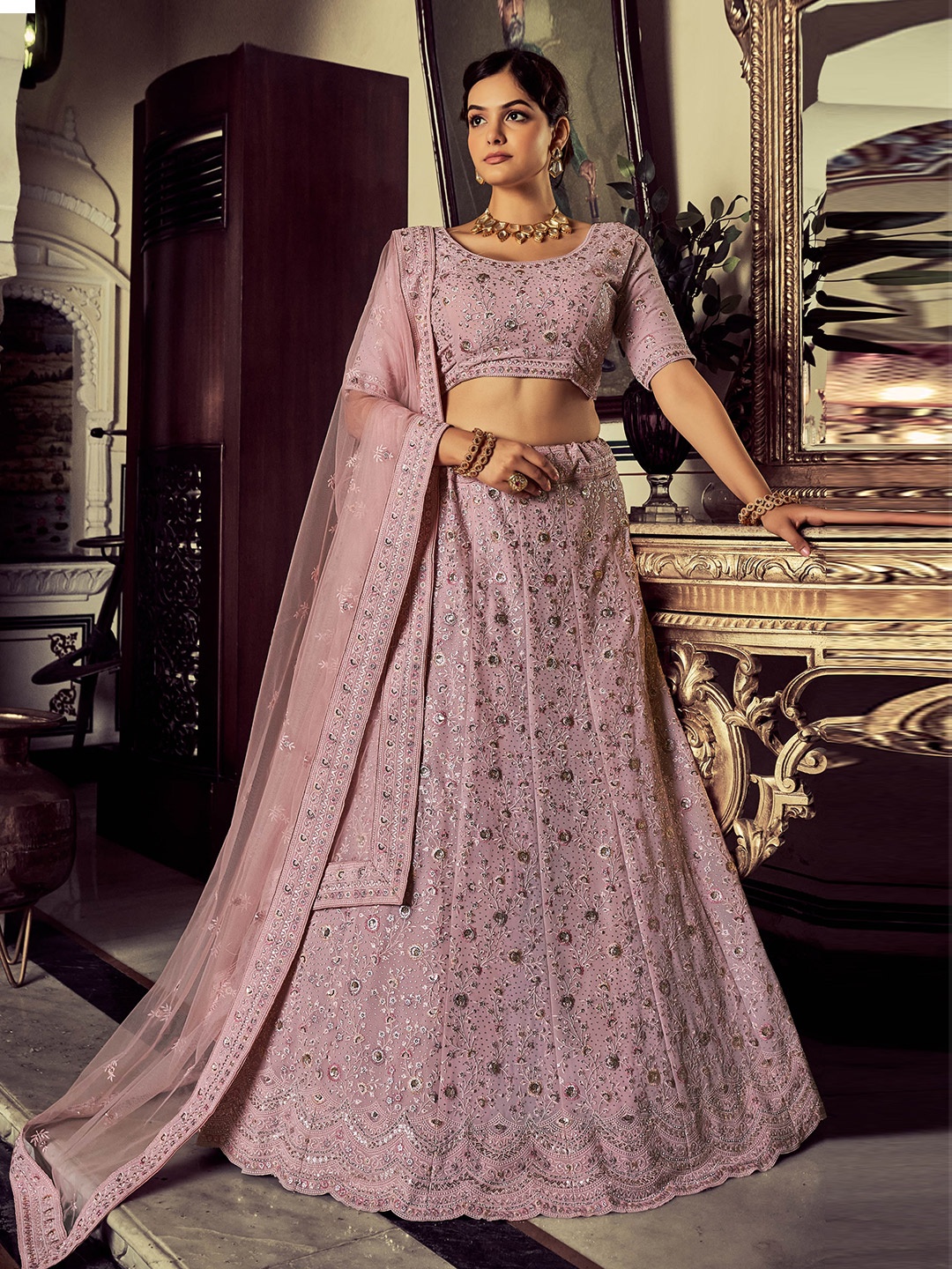 Fusionic Embellished Sequinned Semi-Stitched Lehenga & Unstitched Blouse With Dupatta, Pink
Fusionic Embellished Sequinned Semi-Stitched Lehenga & Unstitched Blouse With Dupatta, Pink