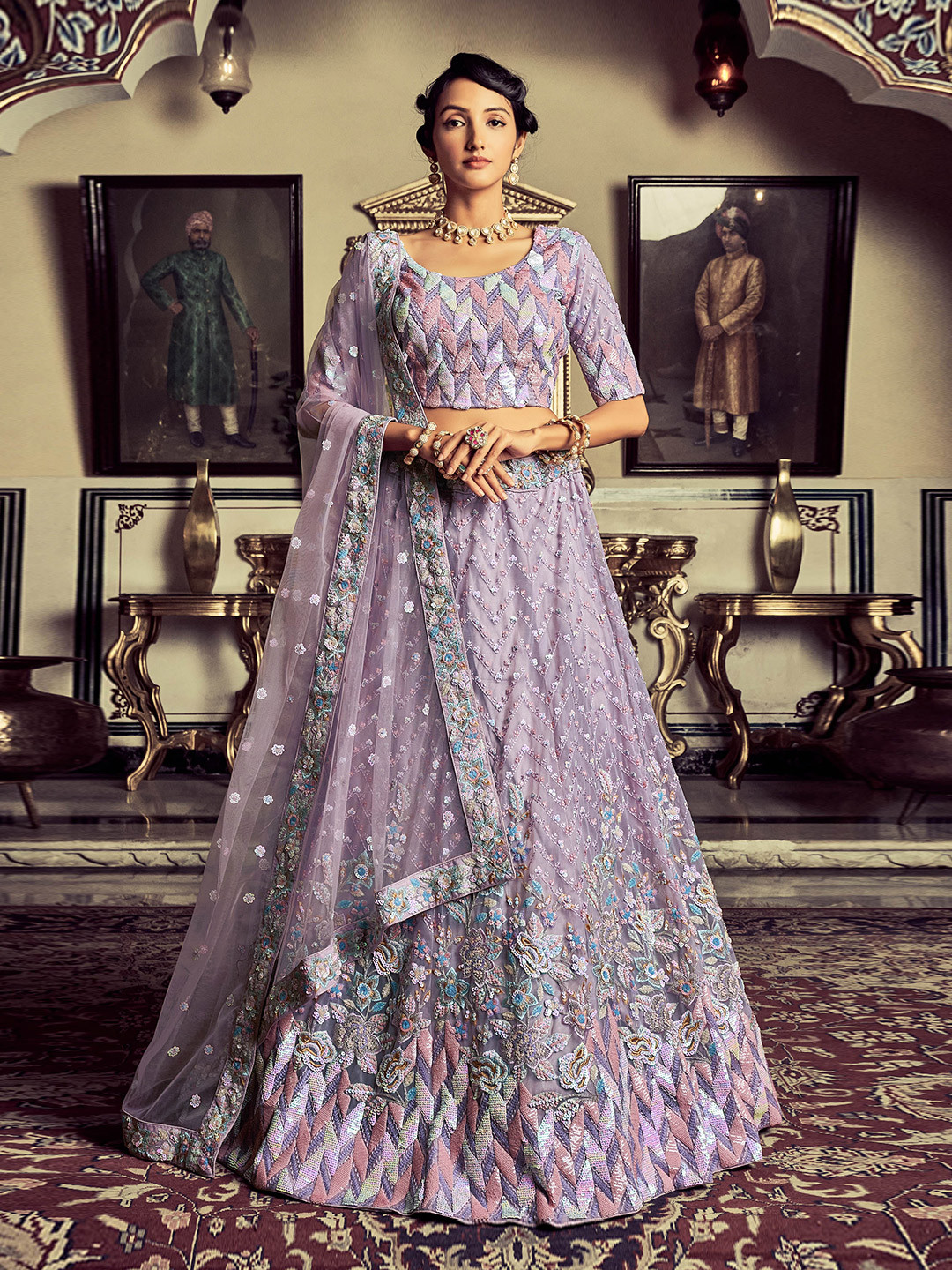 Fusionic Embellished Sequinned Semi-Stitched Lehenga & Unstitched Blouse With Dupatta, Purple
Fusionic Embellished Sequinned Semi-Stitched Lehenga & Unstitched Blouse With Dupatta, Purple