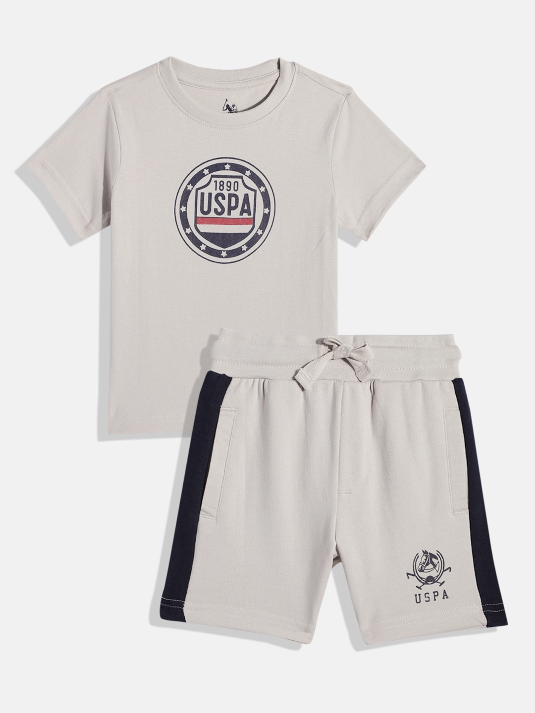 U.S. Polo Assn. Kids Boys Brand Logo Print Knitted Pure Cotton T-shirt with Shorts, Grey
U.S. Polo Assn. Kids Boys Brand Logo Print Knitted Pure Cotton T-shirt with Shorts, Grey