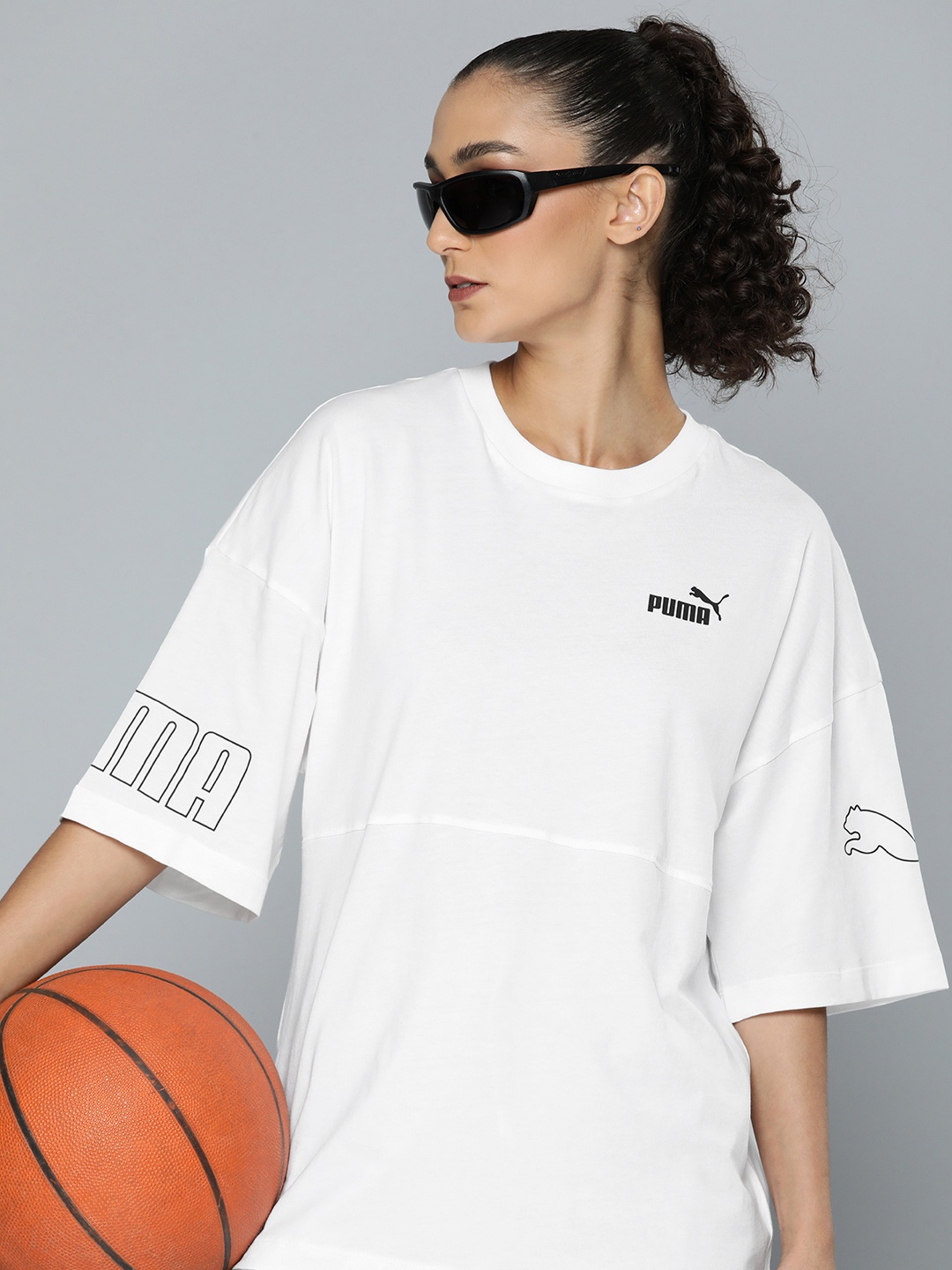 Puma Brand Logo Printed Drop-Shoulder Sleeves Pure Cotton Power Outdoor Oversized T-shirt, White
Puma Brand Logo Printed Drop-Shoulder Sleeves Pure Cotton Power Outdoor Oversized T-shirt, White