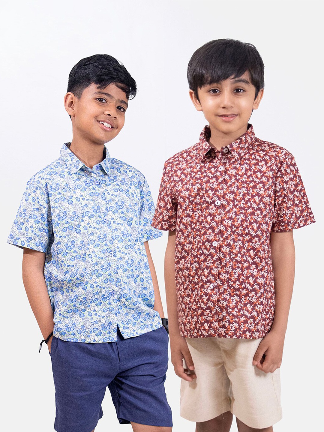 Whistle & Hops Boys Pack Of 2 Floral Printed Comfort Fit Pure Cotton Casual Shirts, Blue
Whistle & Hops Boys Pack Of 2 Floral Printed Comfort Fit Pure Cotton Casual Shirts, Blue