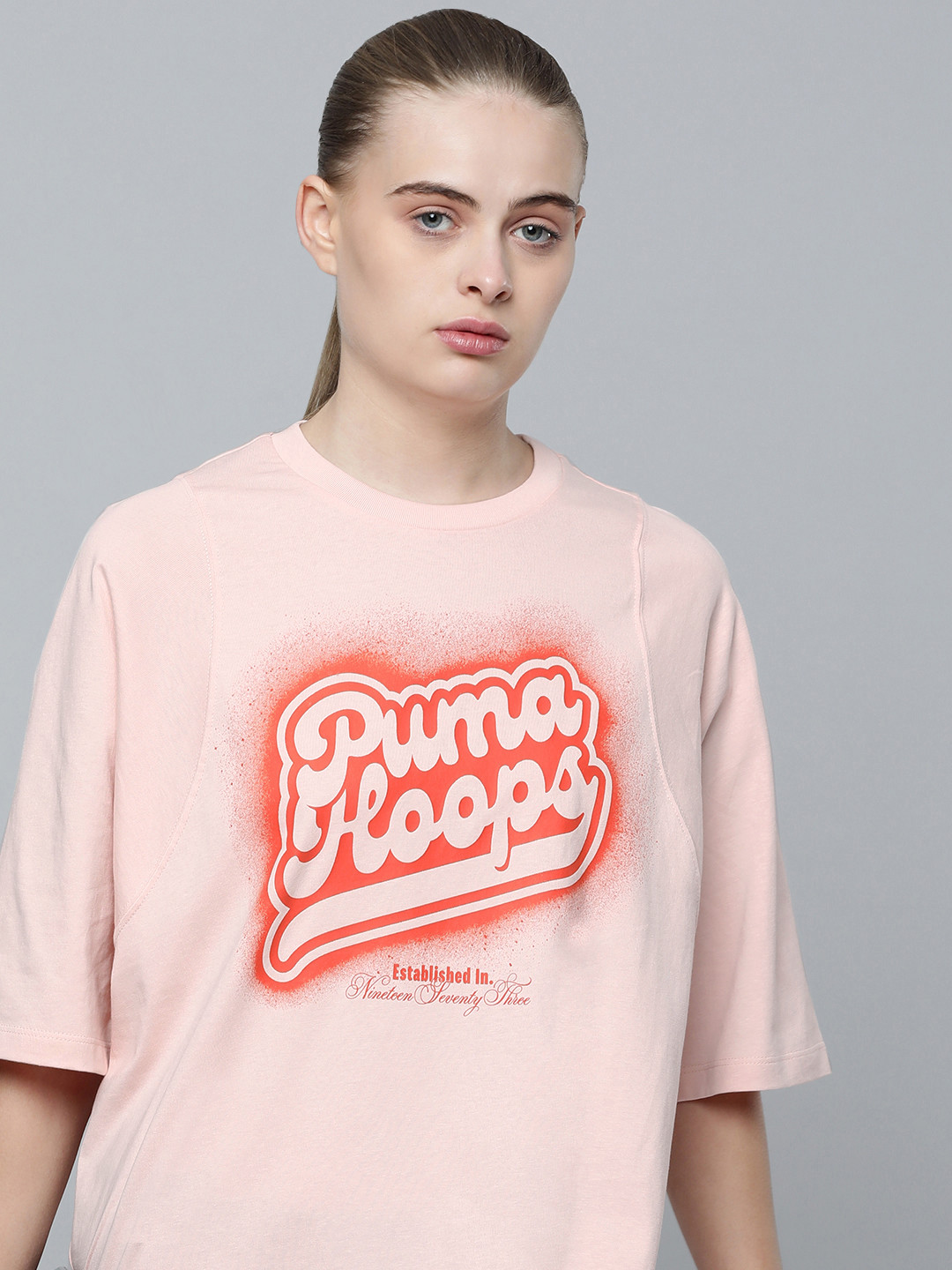 Puma Brand Logo Print Strong Side Knitted Pure Cotton Regular fit Basketball T-Shirt, Peach
Puma Brand Logo Print Strong Side Knitted Pure Cotton Regular fit Basketball T-Shirt, Peach