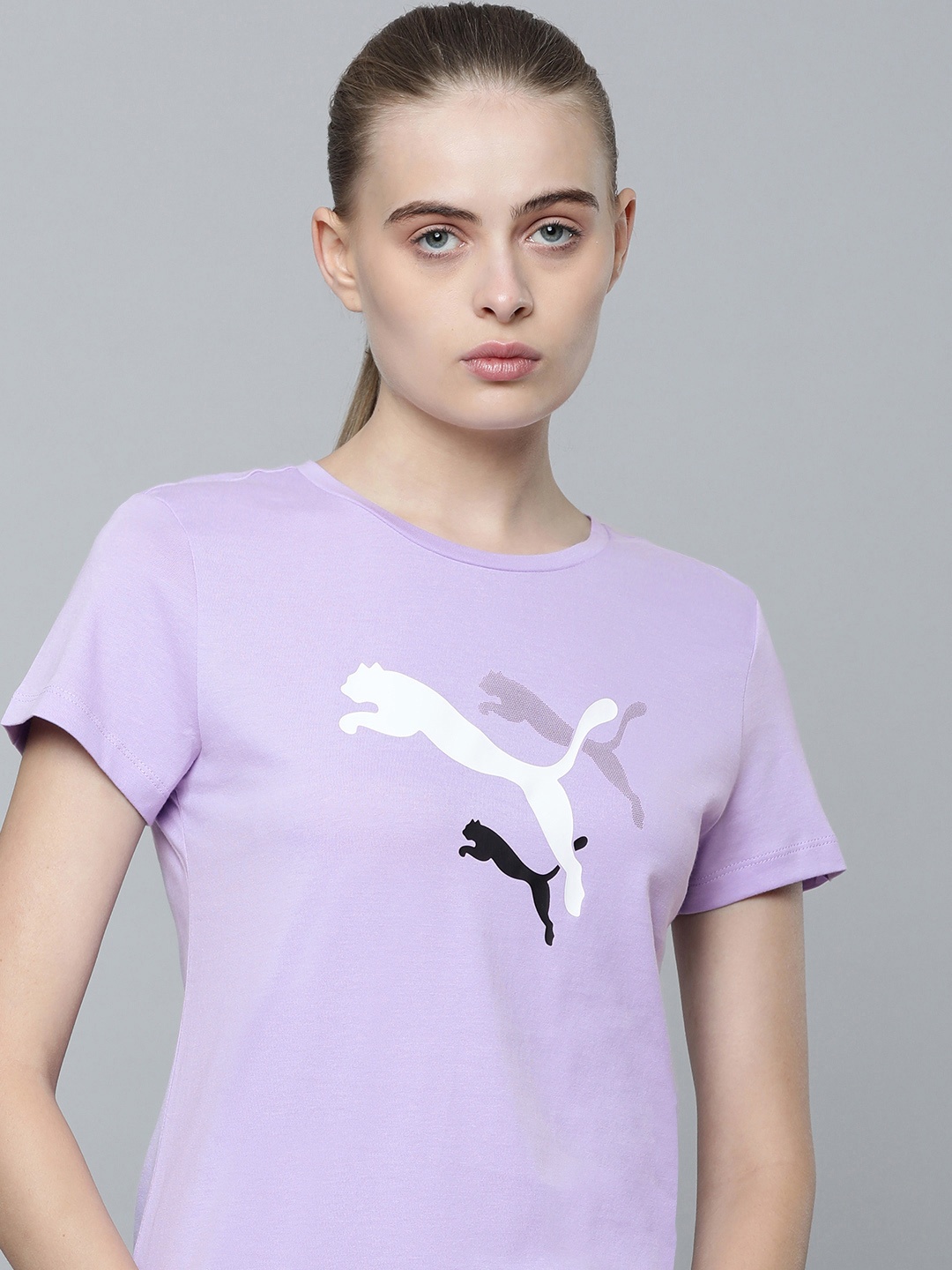 Puma Women ESS+ LOGO POWER Brand Logo Printed Regular Fit Pure Cotton T-shirt, Lavender
Puma Women ESS+ LOGO POWER Brand Logo Printed Regular Fit Pure Cotton T-shirt, Lavender