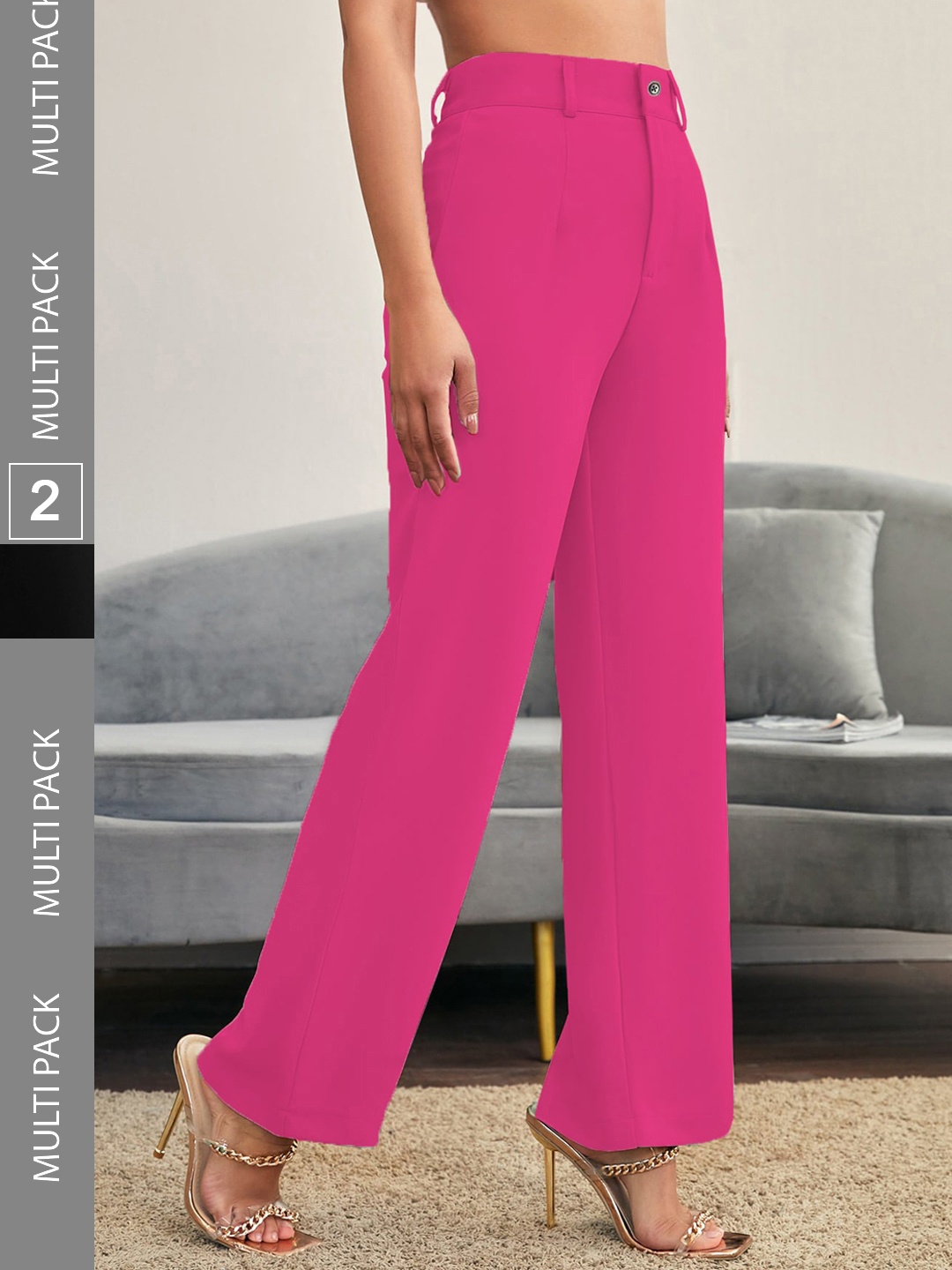 LEE TEX Women Pack Of 2 Relaxed Straight Leg High-Rise Easy Wash Parallel Trousers, Pink
LEE TEX Women Pack Of 2 Relaxed Straight Leg High-Rise Easy Wash Parallel Trousers, Pink