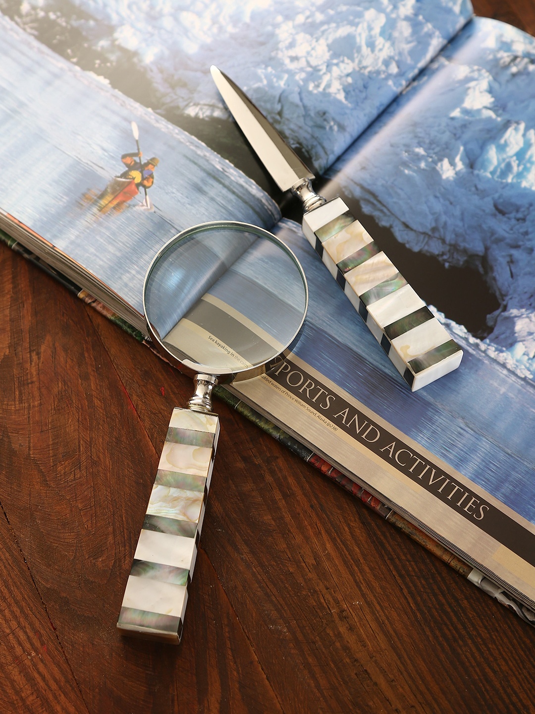 Amoliconcepts Silver Toned & Beige 2 Pieces Magnifying Glass With Paper Knife, White
Amoliconcepts Silver Toned & Beige 2 Pieces Magnifying Glass With Paper Knife, White