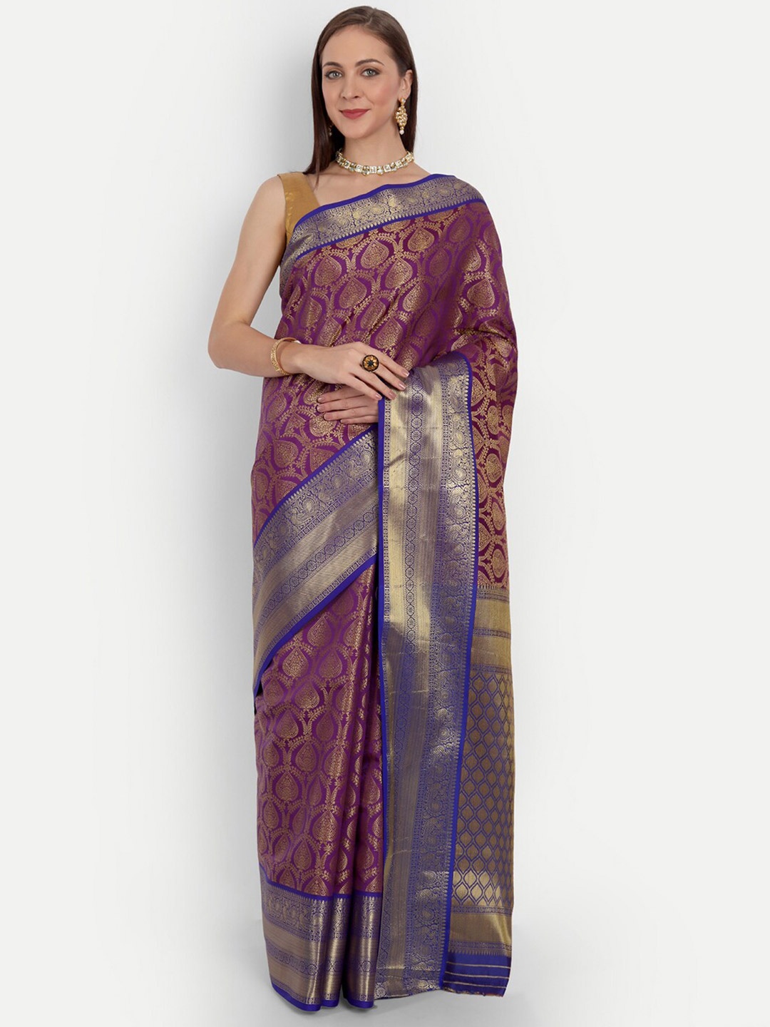 AVANTIKA FASHION Ethnic Motifs Woven Design Zari Pure Silk Kanjeevaram Saree, Purple
AVANTIKA FASHION Ethnic Motifs Woven Design Zari Pure Silk Kanjeevaram Saree, Purple