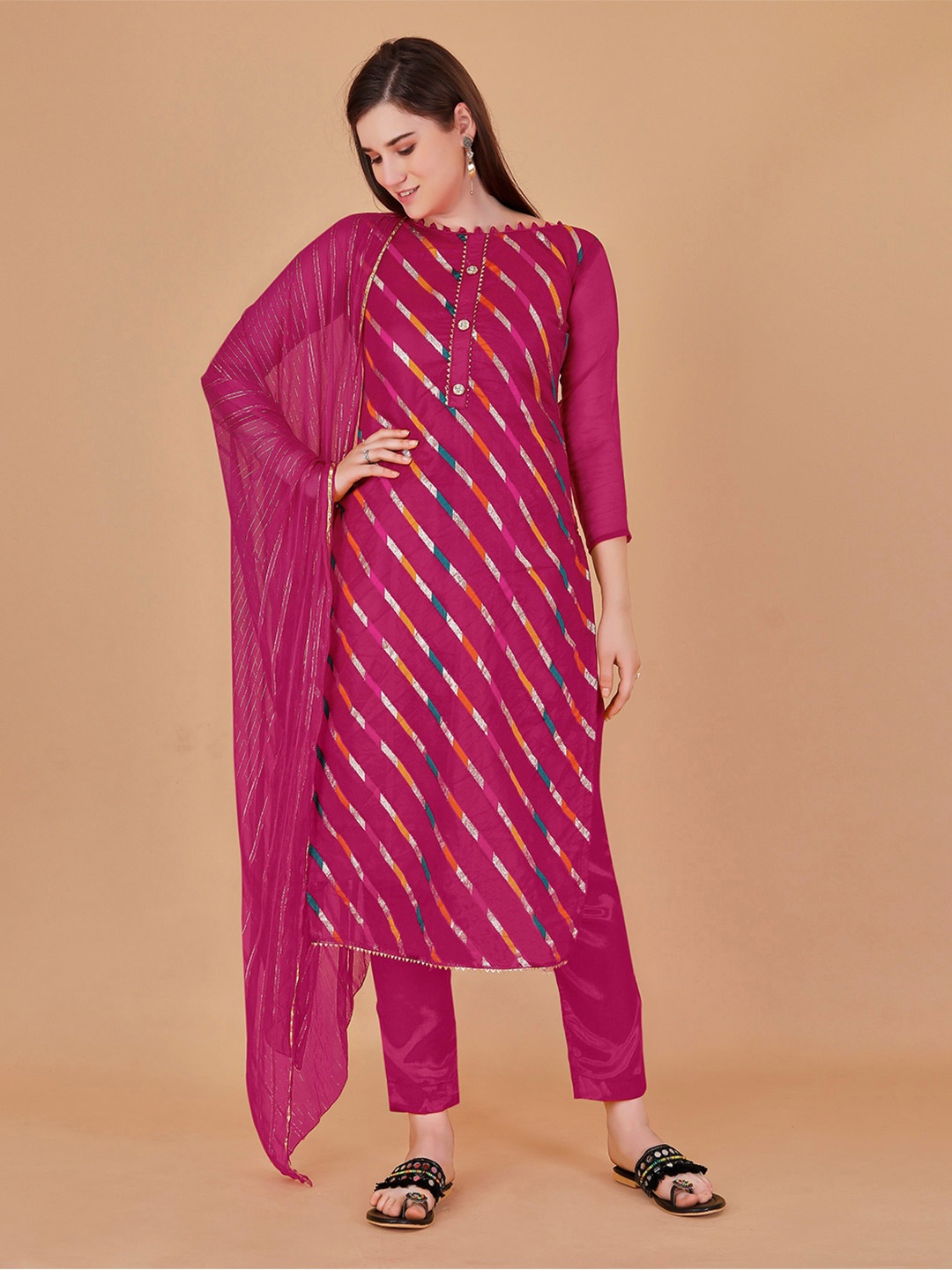 Fashion FRICKS Striped Woven Design Gotta Patti Organza Unstitched Dress Material, Pink
Fashion FRICKS Striped Woven Design Gotta Patti Organza Unstitched Dress Material, Pink