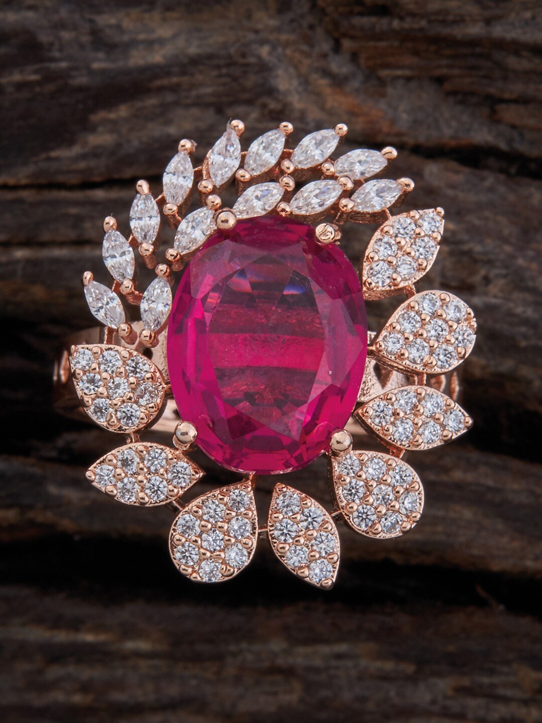Kushal's Fashion Jewellery Rose Gold Plated & CZ Stone-Studded Adjustable Finger Ring
Kushal's Fashion Jewellery Rose Gold Plated & CZ Stone-Studded Adjustable Finger Ring