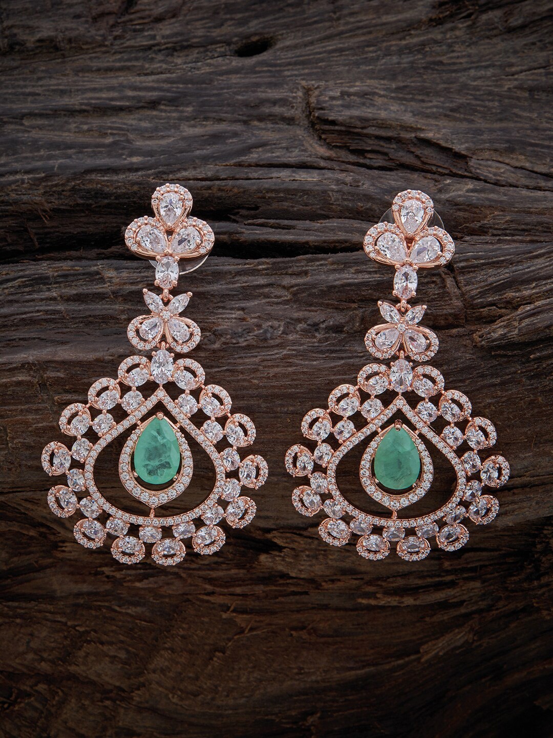 Kushal's Fashion Jewellery Rose-Gold Plated Teardrop Shaped Drop Earrings, Sea green
Kushal's Fashion Jewellery Rose-Gold Plated Teardrop Shaped Drop Earrings, Sea green