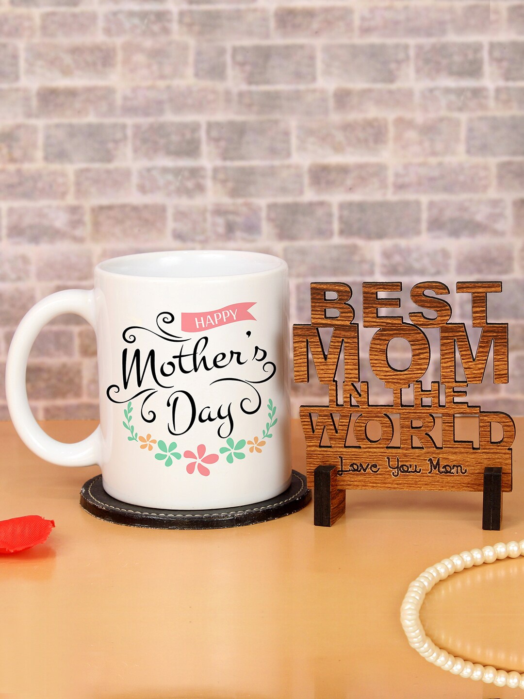 TIED RIBBONS 2-Pieces Mothers Day Coffee Mug with Wooden Showpiece Mothers Day Gift Set, White
TIED RIBBONS 2-Pieces Mothers Day Coffee Mug with Wooden Showpiece Mothers Day Gift Set, White