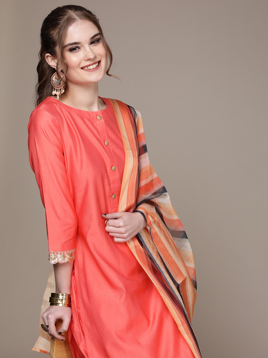 Anouk Women Pink Floral Printed Regular Sequinned Pure Cotton Kurta with Palazzos & With Dupatta
Anouk Women Pink Floral Printed Regular Sequinned Pure Cotton Kurta with Palazzos & With Dupatta