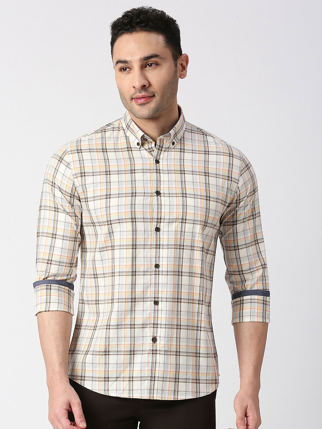 DRAGON HILL Button-Down Collar Slim Fit Tartan Checked Twill Opaque Casual Shirt, Beige
DRAGON HILL Button-Down Collar Slim Fit Tartan Checked Twill Opaque Casual Shirt, Beige