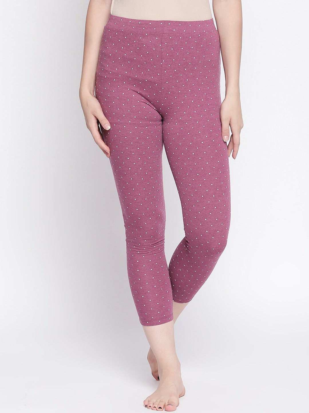 Dreamz by Pantaloons Women Polka Dots Printed Cotton Three Fourth Length Leggings, Pink
Dreamz by Pantaloons Women Polka Dots Printed Cotton Three Fourth Length Leggings, Pink