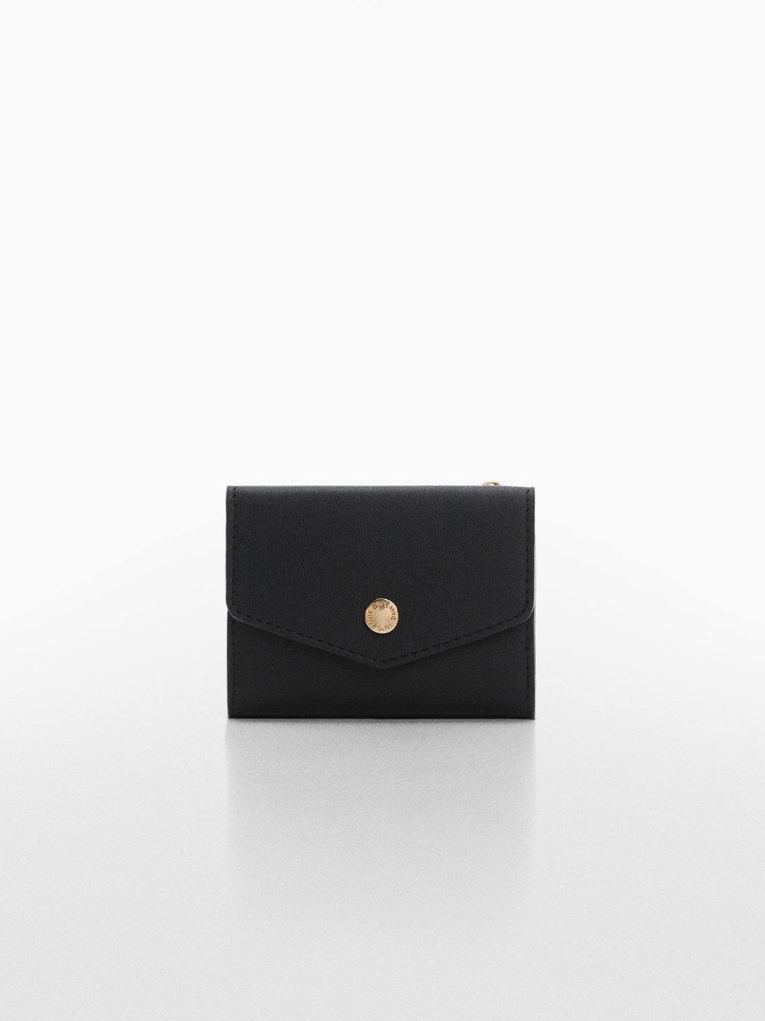 MANGO Women Envelope Three Fold Wallet, Black