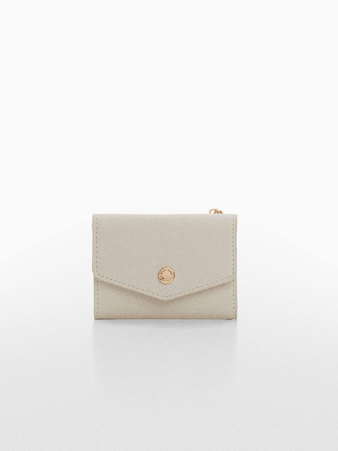 MANGO Women PU Three Fold Wallet, Off white