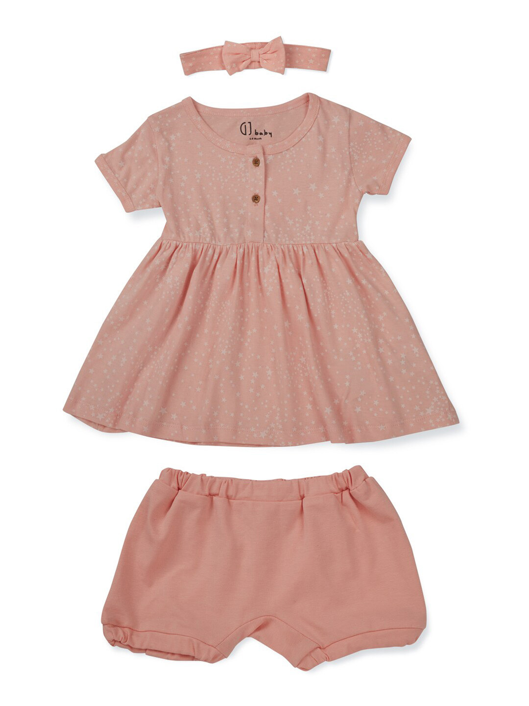 Gini and Jony Infant Girls Star Printed Cotton Fit & Flare Dress With Brief & Hairband, Pink
Gini and Jony Infant Girls Star Printed Cotton Fit & Flare Dress With Brief & Hairband, Pink