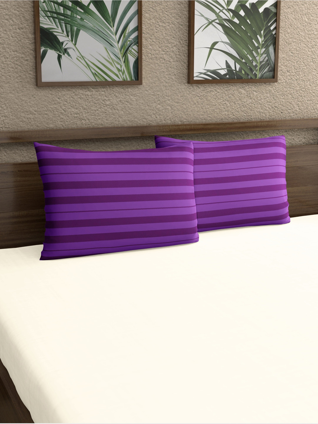 Home Ecstasy Purple 2 Pieces Striped 140 TC Pure Cotton Pillow Covers 
Home Ecstasy Purple 2 Pieces Striped 140 TC Pure Cotton Pillow Covers
