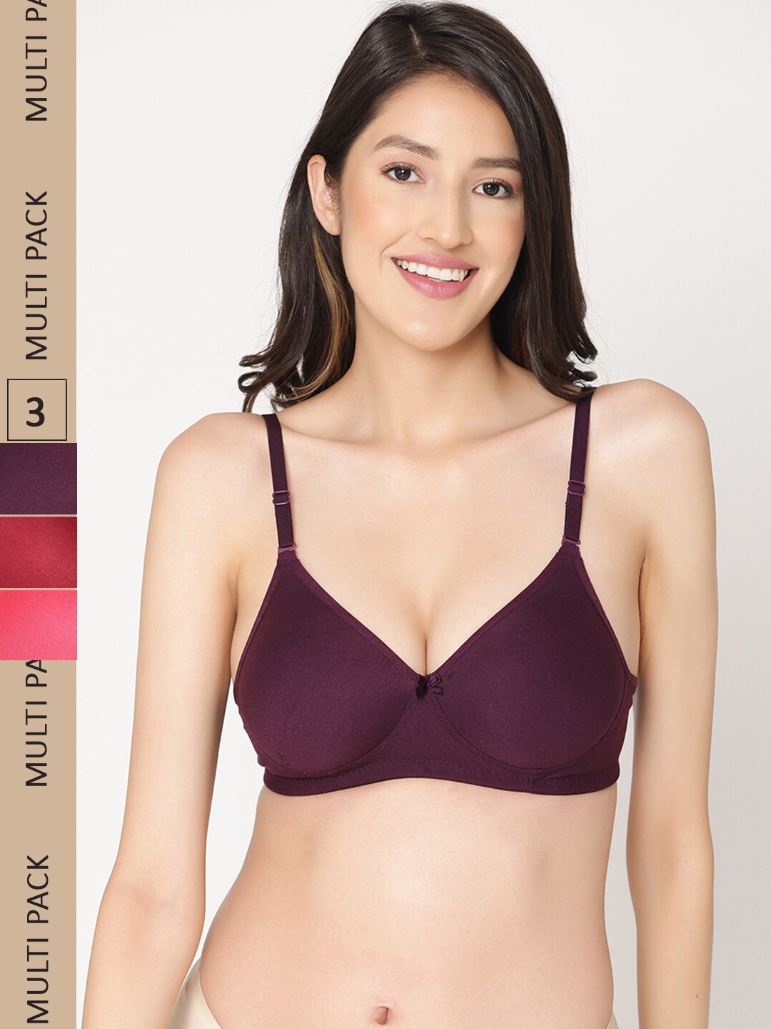 ABELINO Pack Of 3 Lightly Padded Full Coverage All Day Comfort Cotton T-Shirt Bra, Pink
ABELINO Pack Of 3 Lightly Padded Full Coverage All Day Comfort Cotton T-Shirt Bra, Pink