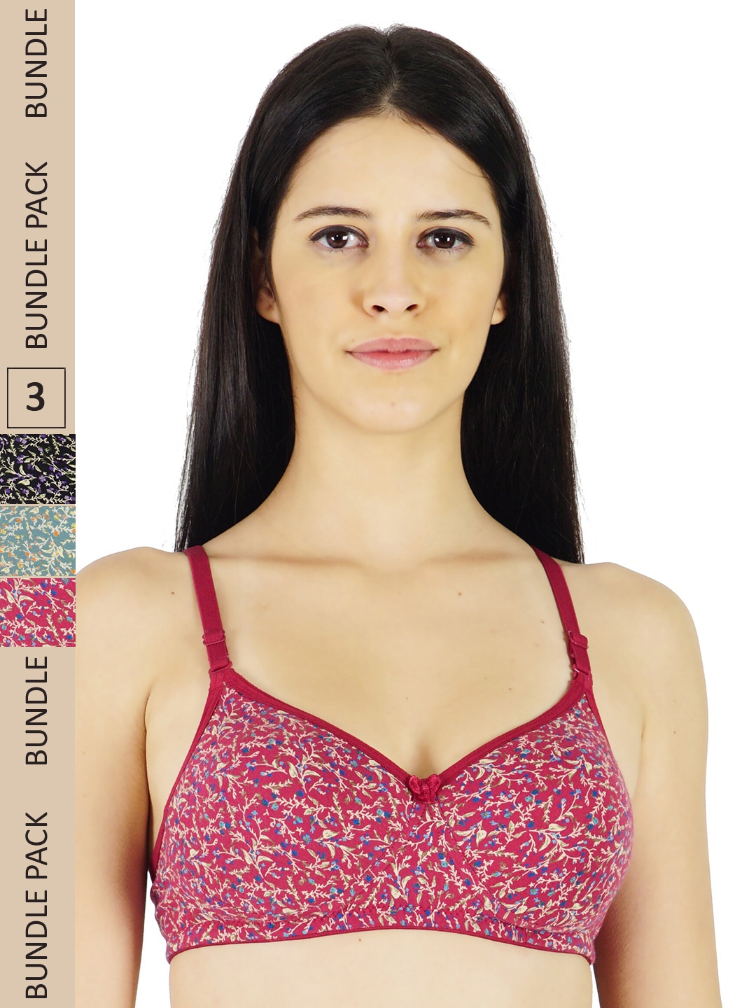 LADYLAND Pack Of 3 Assorted Floral Printed Full Coverage Lightly Padded B-Cup Bra
LADYLAND Pack Of 3 Assorted Floral Printed Full Coverage Lightly Padded B-Cup Bra