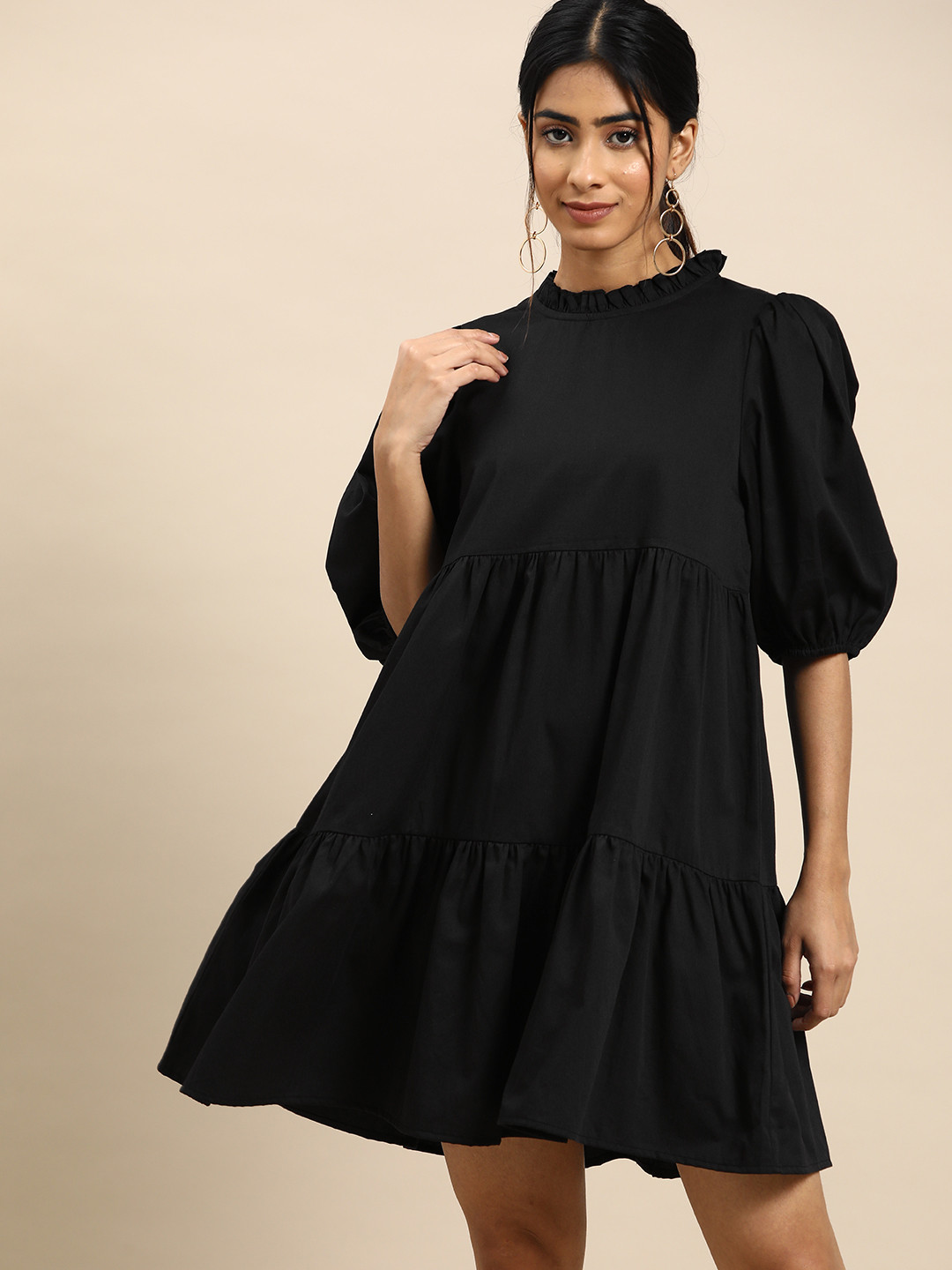 all about you Puff Sleeve Fit & Flare Tiered Pure Cotton Dress, Black
all about you Puff Sleeve Fit & Flare Tiered Pure Cotton Dress, Black