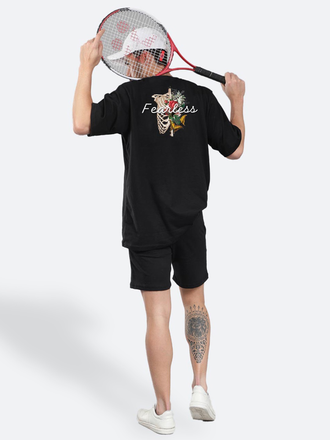Mad Over Print Printed Pure Cotton Round Neck Sports T-shirt with Shorts Co-Ords, Black
Mad Over Print Printed Pure Cotton Round Neck Sports T-shirt with Shorts Co-Ords, Black