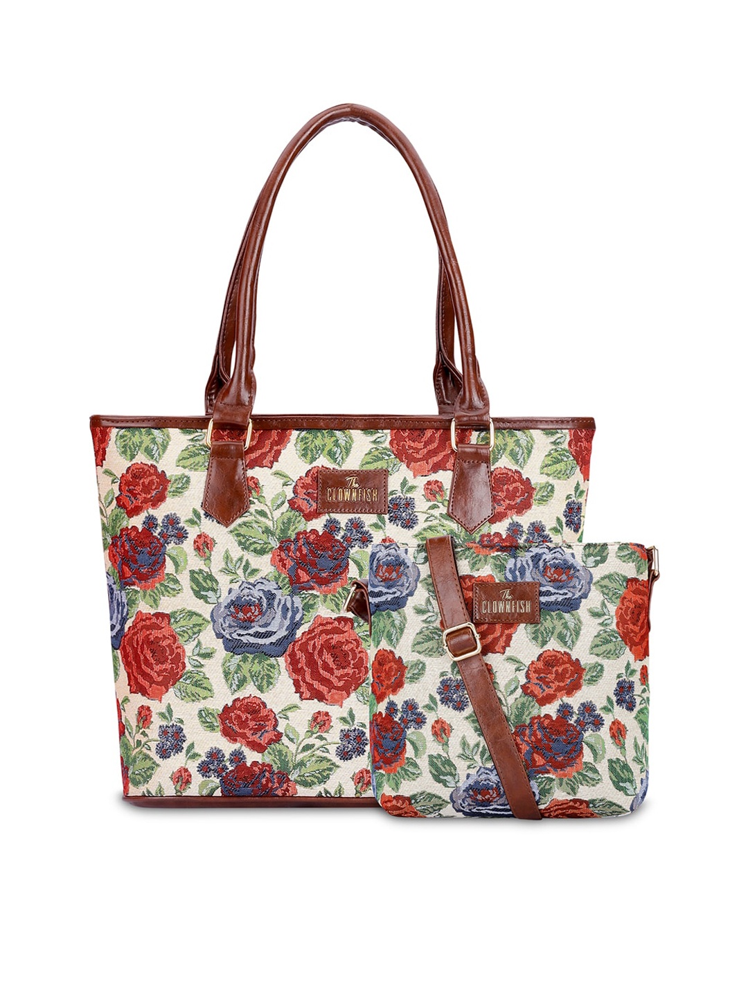 THE CLOWNFISH Linda and Justina Set of 2 Floral Printed Structured Leather Shoulder Bags, Red
THE CLOWNFISH Linda and Justina Set of 2 Floral Printed Structured Leather Shoulder Bags, Red