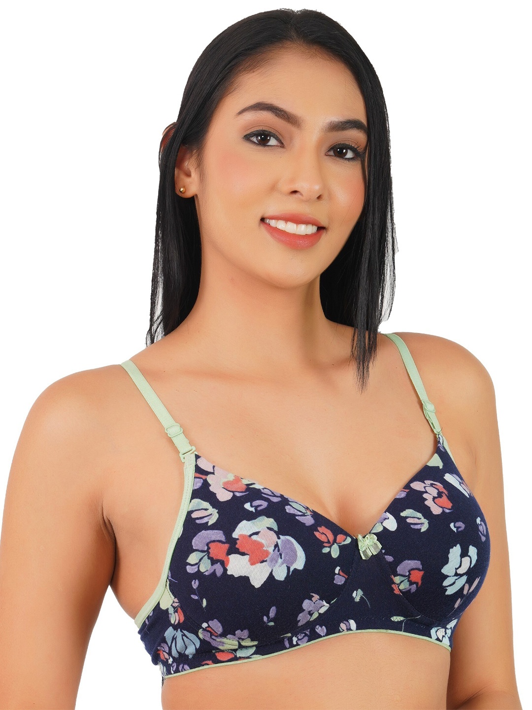 LADYLAND Printed Full Coverage Lightly Padded All Day Comfort Seamless Lycra Push Up Bra, Navy blue
LADYLAND Printed Full Coverage Lightly Padded All Day Comfort Seamless Lycra Push Up Bra, Navy blue