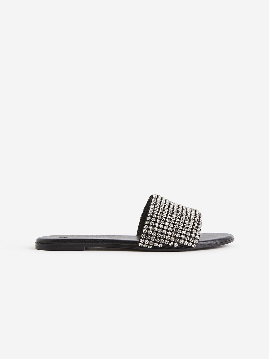 H&M Women Rhinestone-Embellished Mules, Black