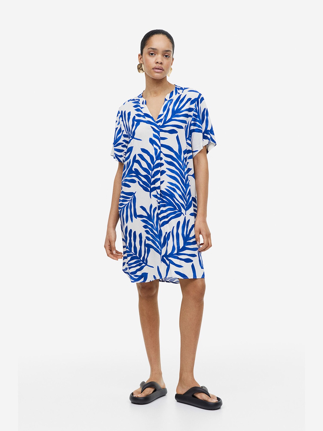 H&M V-Neck Dress, Blue