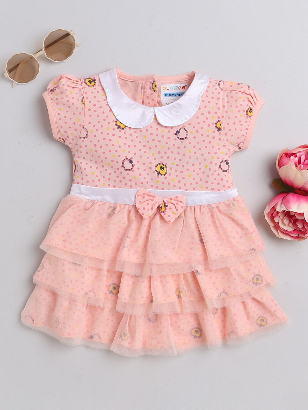 BUMZEE Infant Girls Polka Dot Print Peter Pan Collar Puff Sleeve Fit & Flare Dress, Peach
BUMZEE Infant Girls Polka Dot Print Peter Pan Collar Puff Sleeve Fit & Flare Dress, Peach