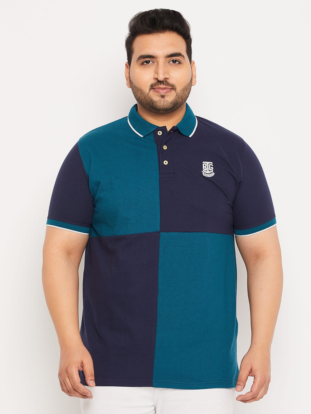 bigbanana Plus Size Colourblocked Polo Collar Bio Finish Pure Cotton T-Shirt, Navy blue
bigbanana Plus Size Colourblocked Polo Collar Bio Finish Pure Cotton T-Shirt, Navy blue