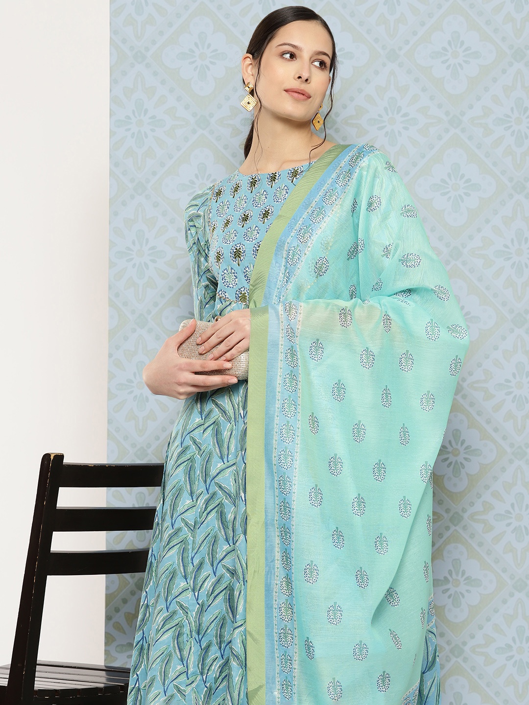 Yufta Women Ethnic Motifs Printed Regular Pure Cotton Kurta with Trousers & With Dupatta, Blue
Yufta Women Ethnic Motifs Printed Regular Pure Cotton Kurta with Trousers & With Dupatta, Blue