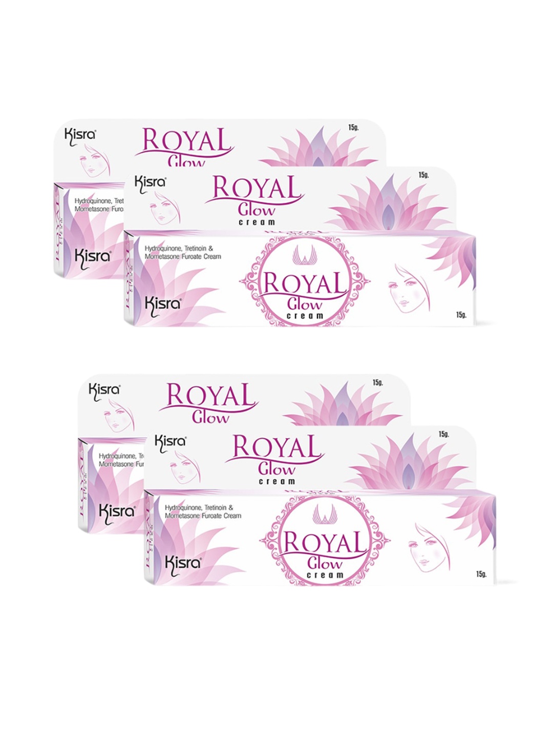 KISRA Royal Glow Set Of 4 Cream For Skin Hydrating & Glowing Look - 15 gm Each, White
KISRA Royal Glow Set Of 4 Cream For Skin Hydrating & Glowing Look - 15 gm Each, White