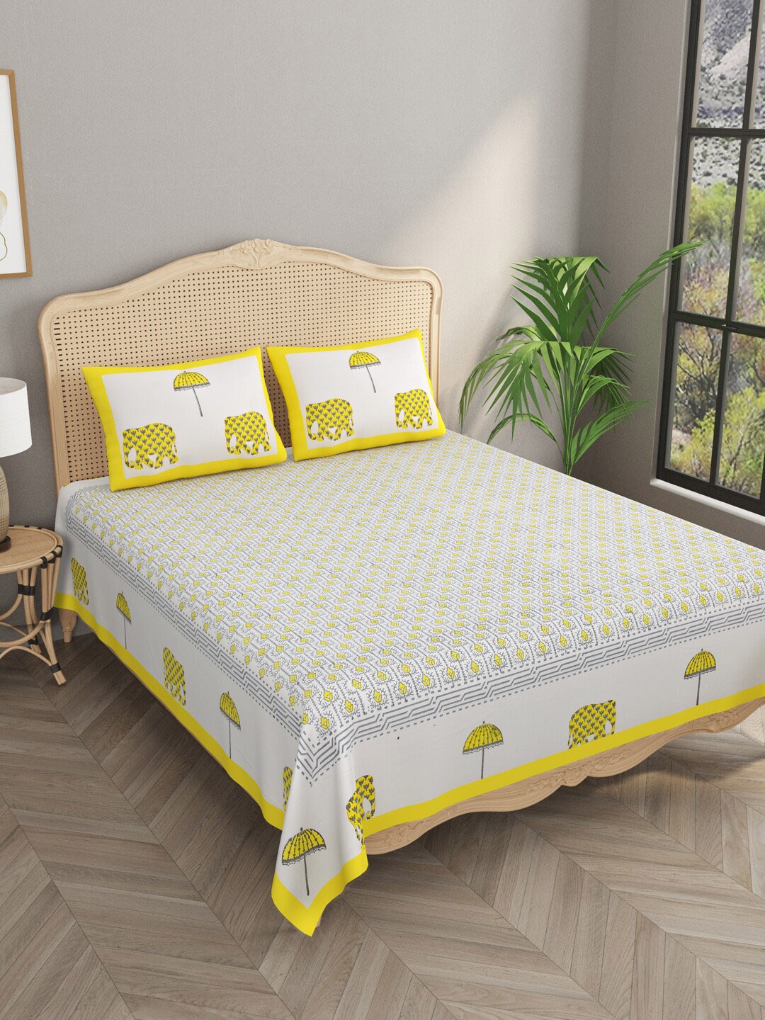 Gulaab Jaipur White & Grey Ethnic Motifs 600 TC Cotton King Bedsheet with 2 Pillow Covers
Gulaab Jaipur White & Grey Ethnic Motifs 600 TC Cotton King Bedsheet with 2 Pillow Covers